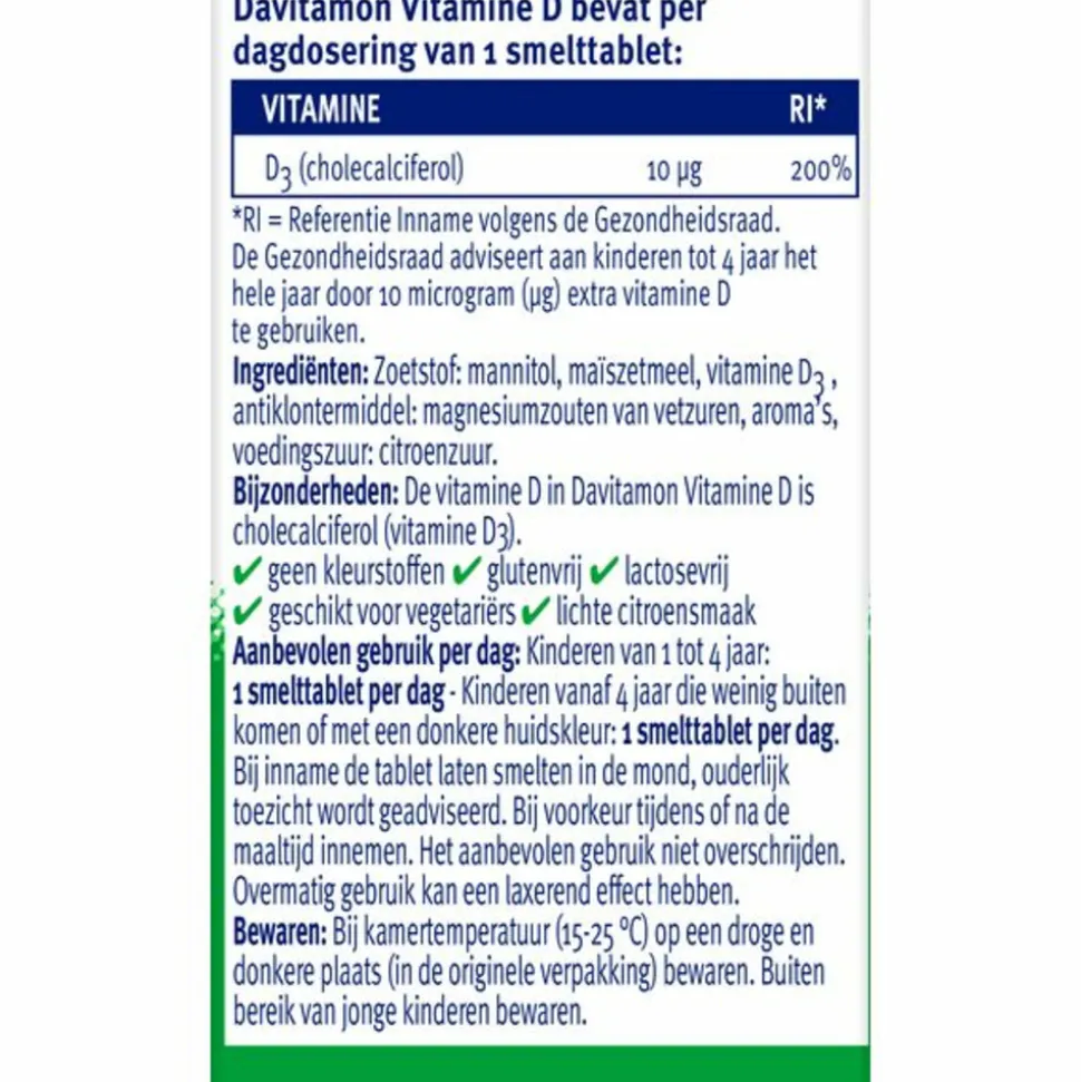 2x Davitamon Vitamine D Kind 50 smelttabletten