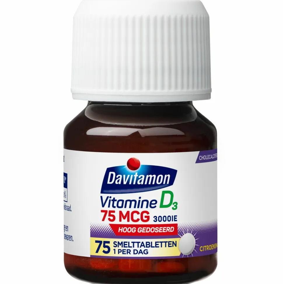 2x Davitamon Vitamine D3 75mcg 75 smelttabletten