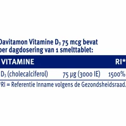 2x Davitamon Vitamine D3 75mcg 75 smelttabletten