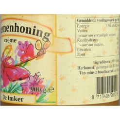 3x De Imker Bloemenhoning Creme 900 gr