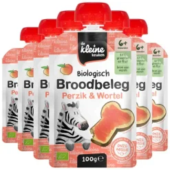 6x de Kleine Keuken Bio Broodbeleg Perzik & Wortel 100 gr