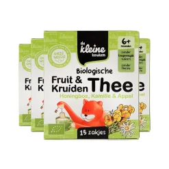 4x de Kleine Keuken Bio Thee 6+m Honingbos Kamille Appel 19,5 gr