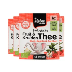 4x de Kleine Keuken Bio Thee 6+m Munt Kamille Aardbei 19,5 gr