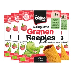 4x de Kleine Keuken Granenreepjes Aardbei & Appel 132 gr