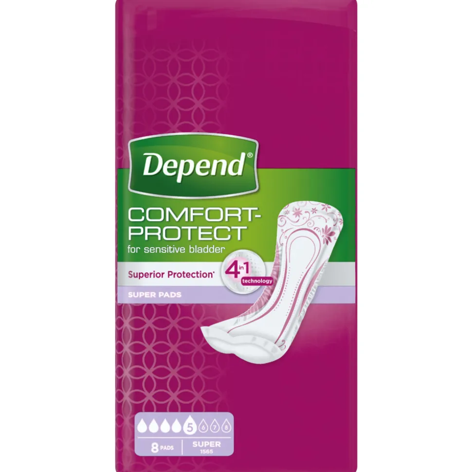 6x Depend Pads Super 8 stuks