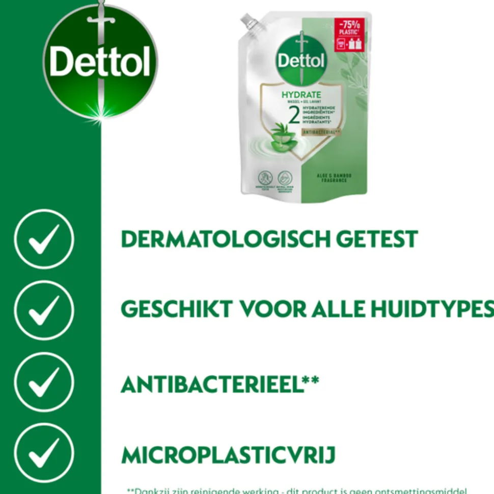 6x Dettol Refill Handzeep Hydrating Aloe Vera 500 ml