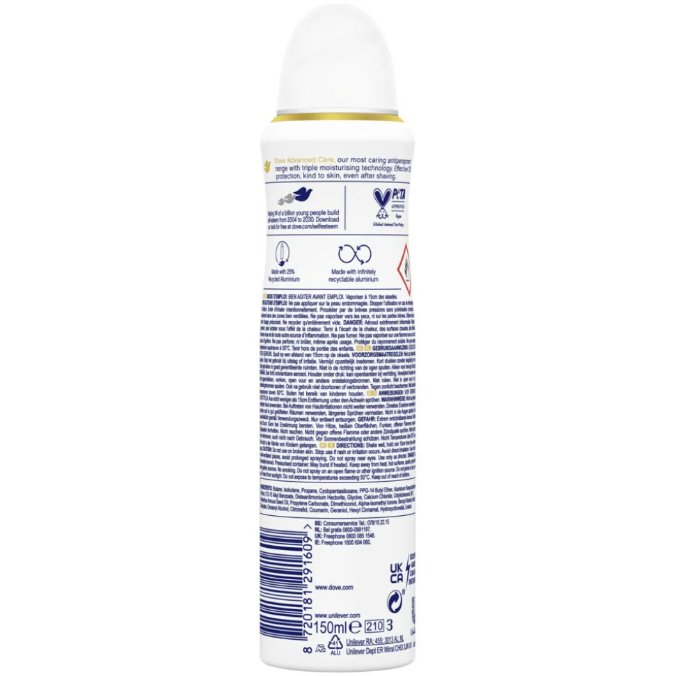 6x Dove Deodorant Spray Invisible Dry 150 ml