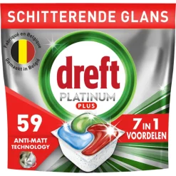 4x Dreft Vaatwastabletten Platinum Plus All In One 59 stuks