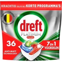 5x Dreft Vaatwastabletten Platinum Plus All In One 36 stuks