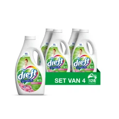 4x Dreft Vloeibaar Wasmiddel Touch of Pink 32 Wasbeurten 1,4 liter