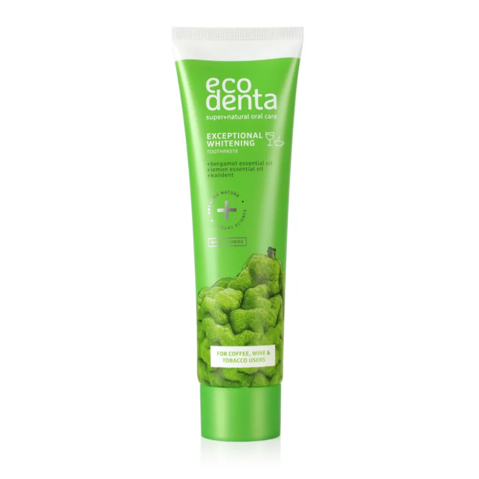4x Ecodenta Tandpasta Whitening Bergamot Citroenoliën & Kalident 100 ml