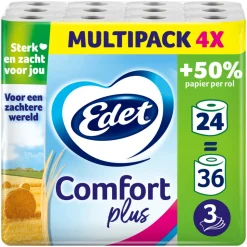 4x Edet Comfort Plus Toiletpapier 3 Laags 6 stuks