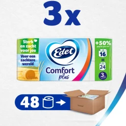 3x Edet Comfort Plus Toiletpapier 3 Laags 16 stuks