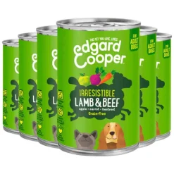6x Edgard & Cooper Blik Vers Vlees Hondenvoer Lam - Rund 400 gr