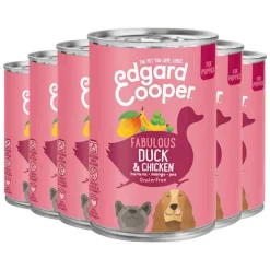 6x Edgard & Cooper Blik Vers Vlees Puppy Hondenvoer Eend - Kip 400 gr
