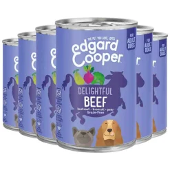 6x Edgard & Cooper Blik Vers Vlees Hondenvoer Rund 400 gr