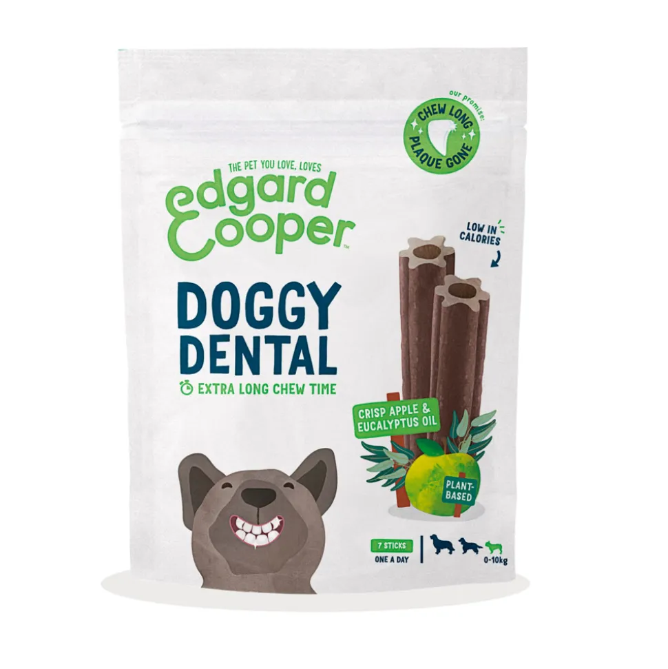 4x Edgard & Cooper Doggy Dental Sticks Small Appel - Eucalyptusolie