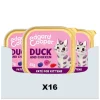 16x Edgard & Cooper Kattenvoer Kitten Pate Eend - Kip 85 gr