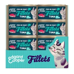 24x Edgard & Cooper Kattenvoer Fillets Tonijn - Inktvis 70 gr