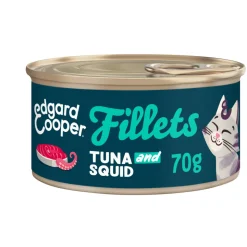 24x Edgard & Cooper Kattenvoer Fillets Tonijn - Inktvis 70 gr
