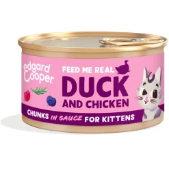 18x Edgard & Cooper Kattenvoer Kitten Chunks Eend - Kip 85 gr