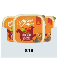 18x Edgard & Cooper Kuipje Vers Vlees Hondenvoer Kip - Kalkoen 300 gr