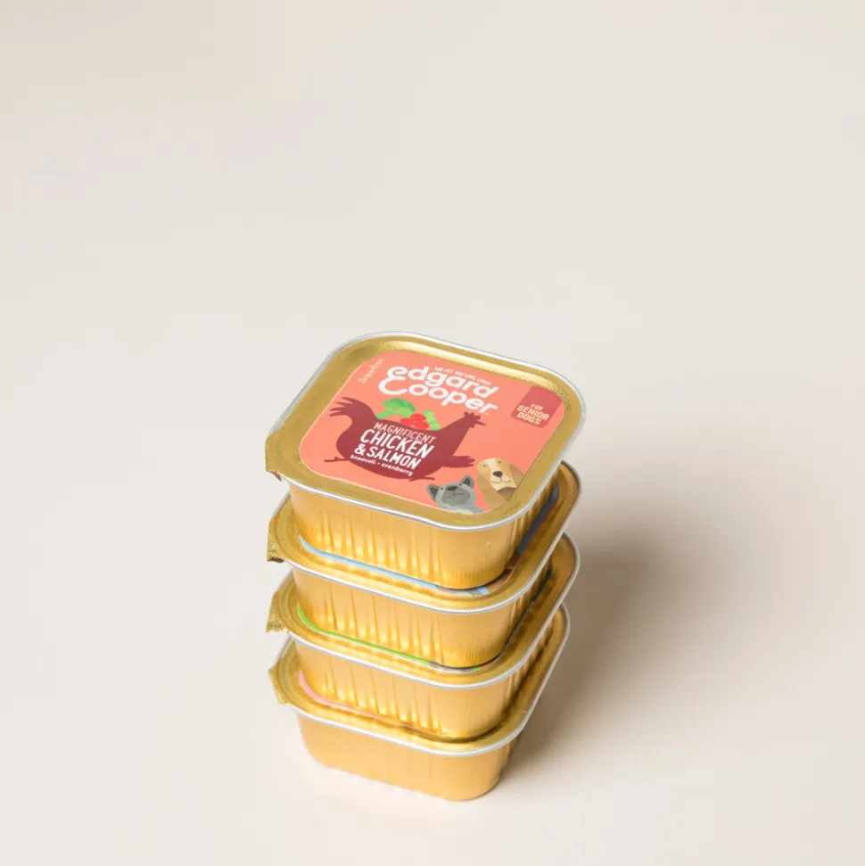 11x Edgard & Cooper Kuipje Vers Vlees Senior Hondenvoer Kip - Zalm 150 gr
