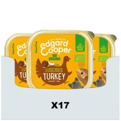 17x Edgard & Cooper Kuipje Vers Vlees Hondenvoer Bio Kalkoen 100 gr