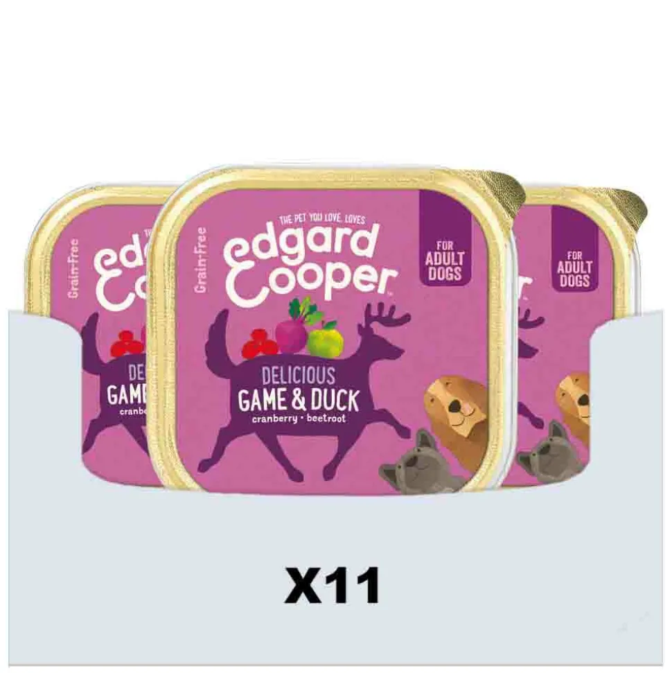 11x Edgard & Cooper Kuipje Vers Vlees Hondenvoer Wild - Eend 150 gr