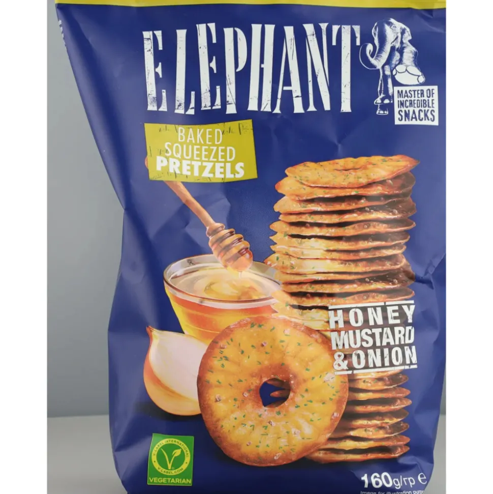 3x Elephant Pretzels Honing, Mosterd & Ui 160 gr