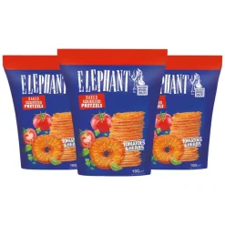 3x Elephant Pretzels Tomaat & Kruiden 160 gr