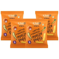 4x Ella's Kitchen Gepoft Smikkelstengels 6+ m Wortel Pastinaak 20 gr