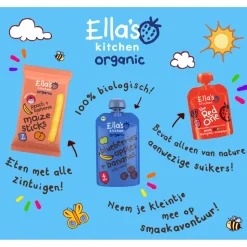 6x Ella's Kitchen Knijpzakje Fruit Smoothie 6+ m Appel Peer Banaan Kiwi 90 gr