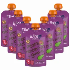 7x Ella's Kitchen Knijpzakje 4+ m Peer Nectarine Guava 120 gr