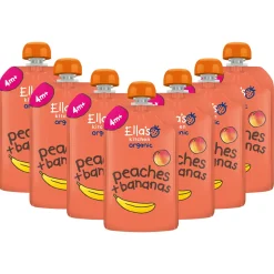7x Ella's Kitchen Knijpzakje 4+ m Perzik & Banaan 120 gr