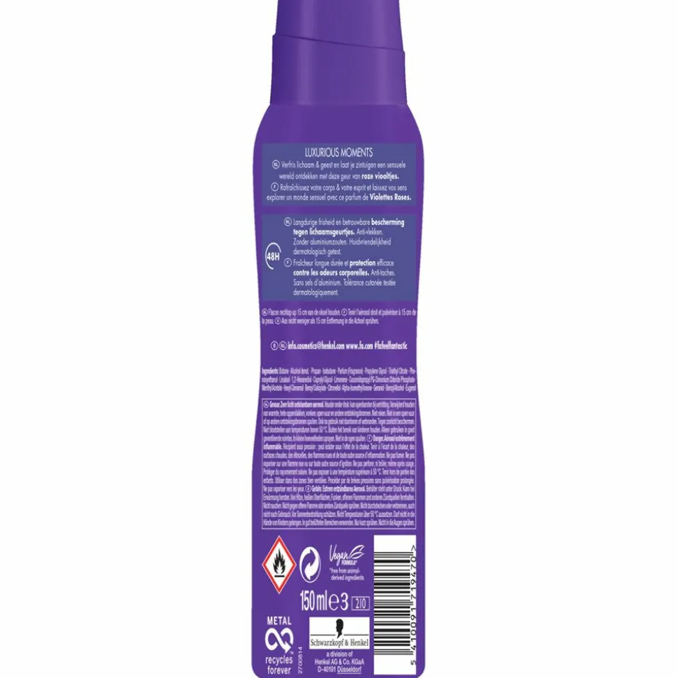 6x Fa Deodorant Spray Luxurious Moments 150 ml