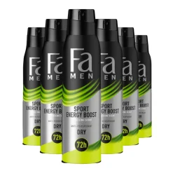 6x Fa Men Deodorant Spray Sport Energy Boost 150 ml
