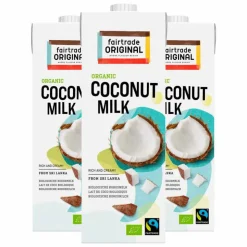3x Fairtrade Original Kokosmelk Biologisch 1 liter