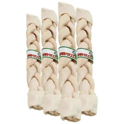 4x Farm Food Rawhide Dental Braided Stick XL