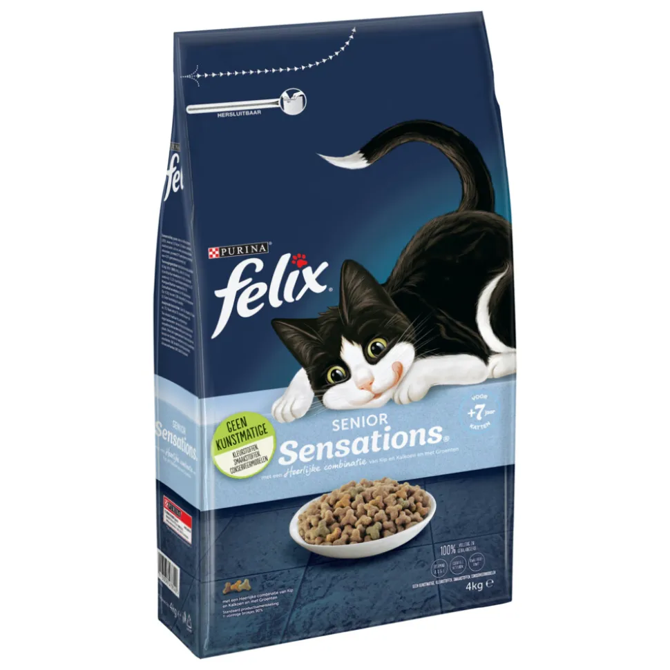 4x Felix Kattenvoer Senior Sensations 4 kg