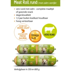 10x Fokker Meat Roll Hondenvoer Nat Rund - Zalm 800 gr