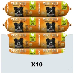 10x Fokker Meat Roll Hondenvoer Nat Kip - Zalm 800 gr