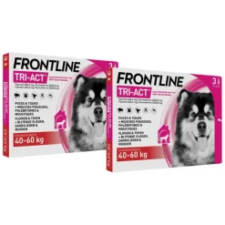 2x Frontline Tri-Act Anti Vlooien en Teken Druppels XL 3 pipetten