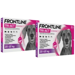 2x Frontline Tri-Act Anti Vlooien en Teken Druppels L 3 pipetten
