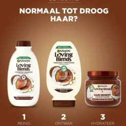 6x Garnier Loving Blends Kokosmelk en Macadamia Shampoo 300 ml