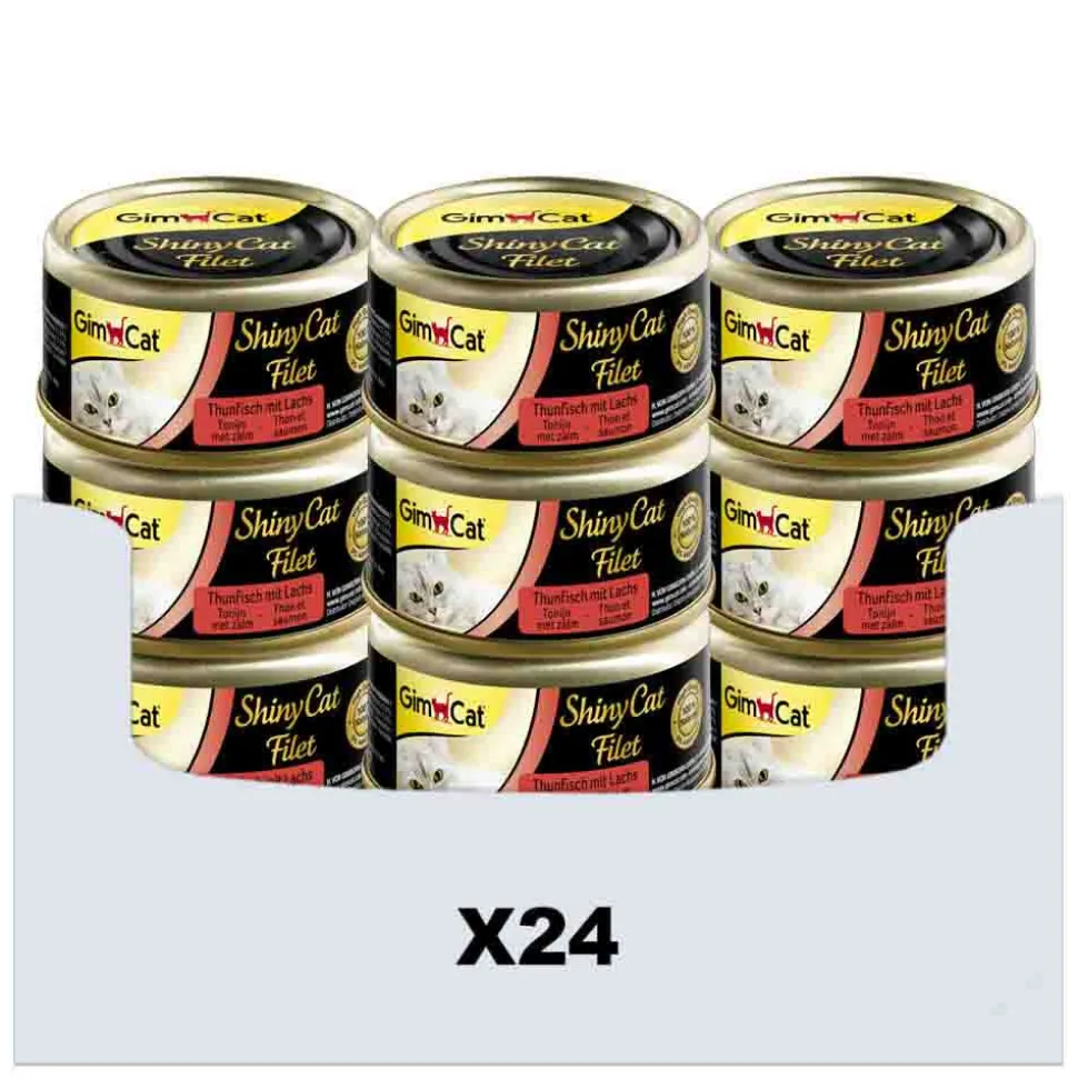 24x GimCat ShinyCat Filet Tonijn & Zalm 70 gr