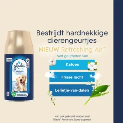 6x Glade Automatic Spray Navulling Refreshing Air tegen Huisdierengeurtjes 269 ml