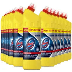 12x Glorix Professional Toiletreiniger Dikke Bleek Original Pro Formula 1,25 liter