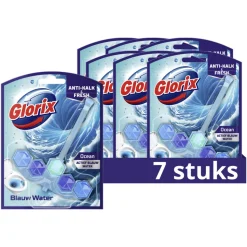 7x Glorix Toiletblok Blauw Water Ocean