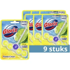 9x Glorix Toiletblok Power Clean Citroen
